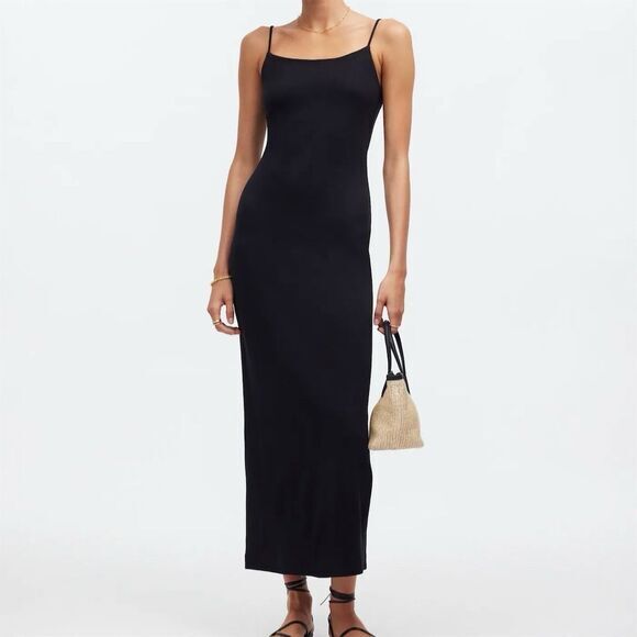 Madewell Dresses & Skirts - NWT Madewell Women's XS‎ Black Knit Tank Midi Dress Sleeveless Summer